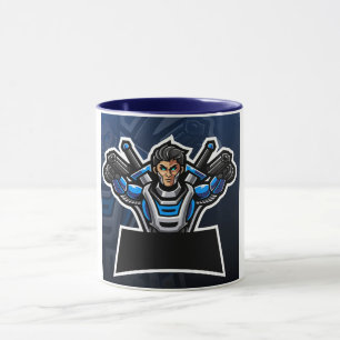 Mug Café futuriste à deux fils guerrier