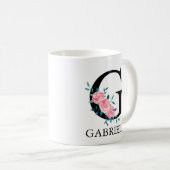 Mug Café G personnalisé à l'aquarelle monogramme simpl (Devant droit)