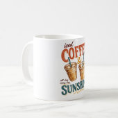 Mug Café glacé et soleil , Café glacé , Amour du café (Devant gauche)