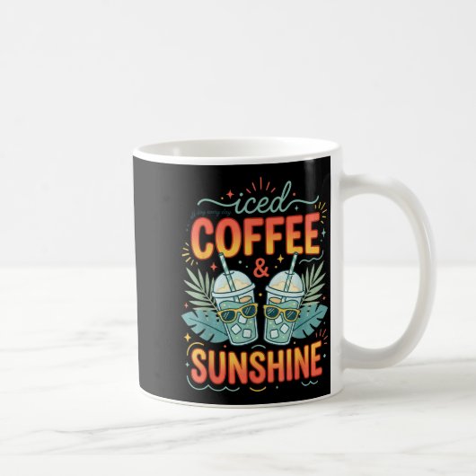 Mug Café glacé rétro & soleil drôle d'été (Droite)