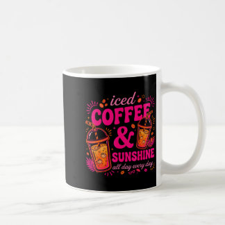 Mug Café glacé rétro & soleil drôle d'été