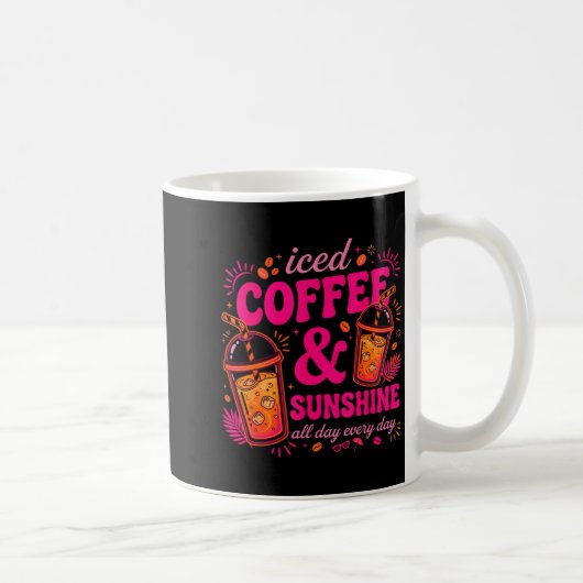 Mug Café glacé rétro & soleil drôle d'été (Droite)