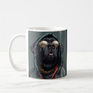 Mug café grand chien bouledogue noir