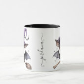 Mug Café Halloween Black Witch Bat (Centre)