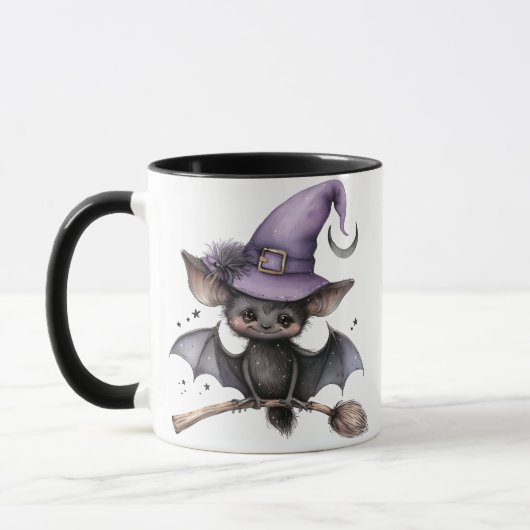 Mug Café Halloween Black Witch Bat (Gauche)