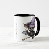 Mug Café Halloween Black Witch Bat (Devant droit)