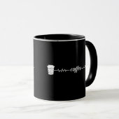 Mug Café Heartbeat Café Cup Amateurs de caféine (Devant droit)