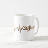 Mug Café Heartbeat, Sepia Design Pour Les Amateurs De  (Devant droit)