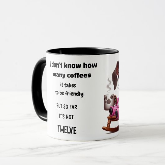 Mug Café Humour Teckel (Devant gauche)