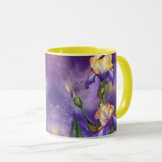 Mug café Iris Fleurs (Devant droit)