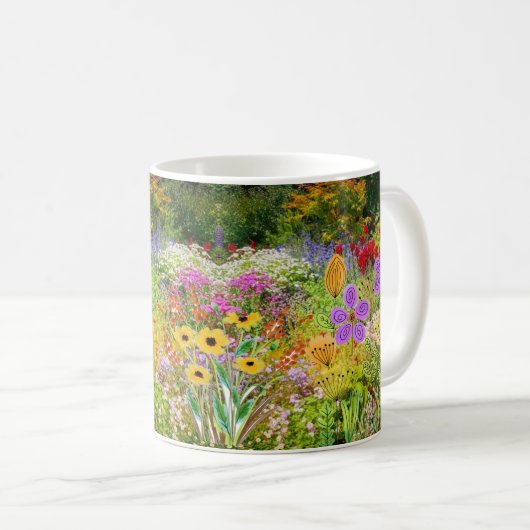 Mug Café Jardin de Fleurs Sauvages (Devant droit)