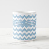 Mug café Jumbo, Chevrons Bleus et Blancs personnal (Devant)