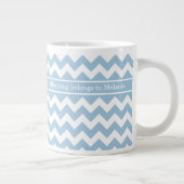 Mug café Jumbo, Chevrons Bleus et Blancs personnal (Droite)
