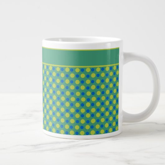 Mug café Jumbo, Pois bleu et vert (Droite)