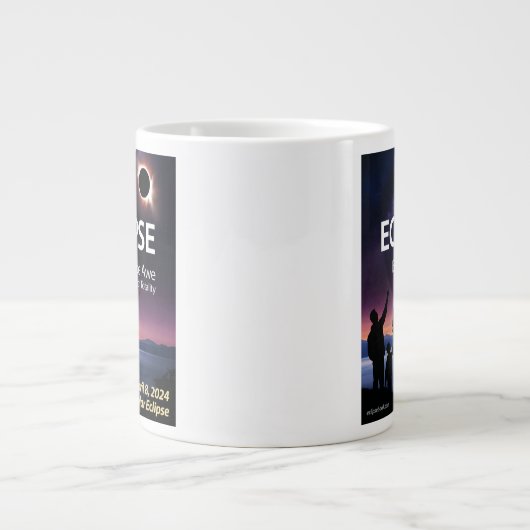 Mug café Jumbo pour le Avril 8, 2024 Éclipse solai (Devant)