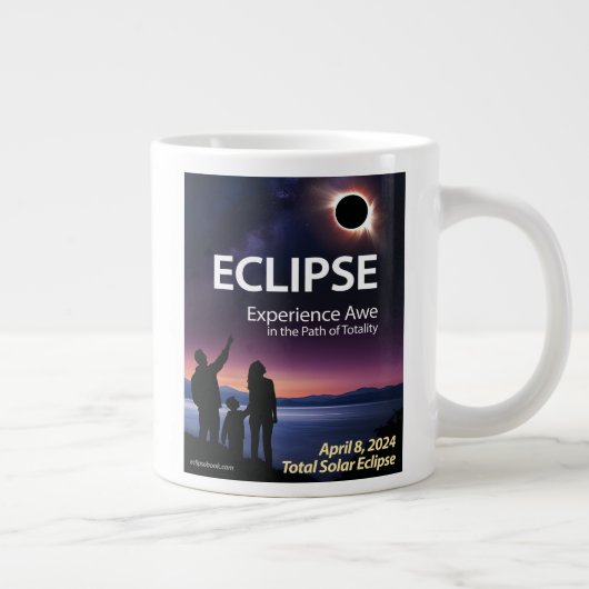 Mug café Jumbo pour le Avril 8, 2024 Éclipse solai (Droite)