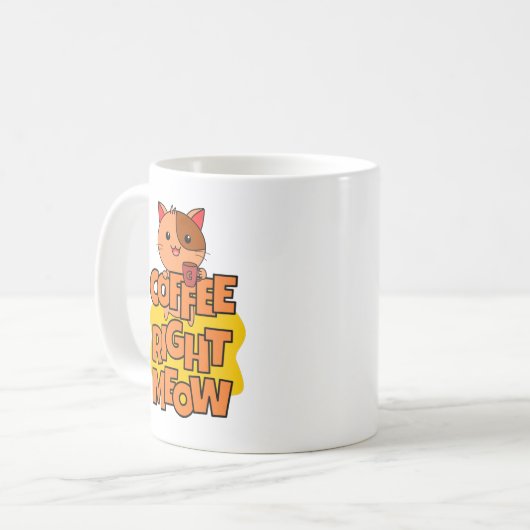 Mug Café juste Meow | Kawaii | Chat drôle (Devant gauche)