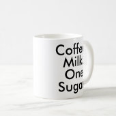 Mug Café Lait Un Sucre | Caffeine Amateur de drogue (Devant droit)