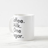 Mug Café Lait Un Sucre | Caffeine Amateur de drogue (Devant gauche)