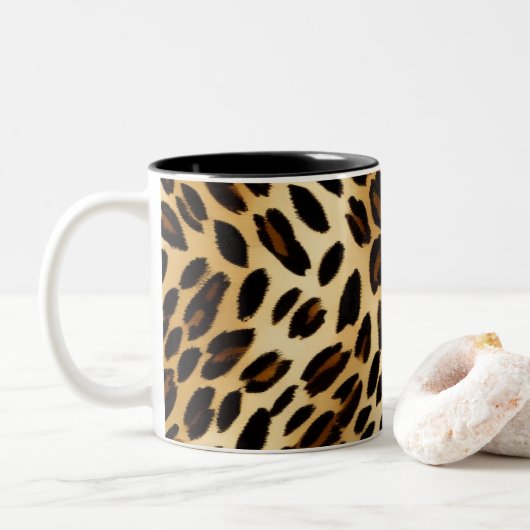 Mug café Leopard : Mug de bureau chic (Avec donut)