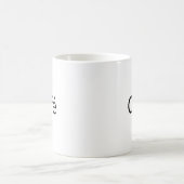 Mug Café, lettres noires blanc (Centre)