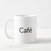 Mug Café, lettres noires blanc (Gauche)