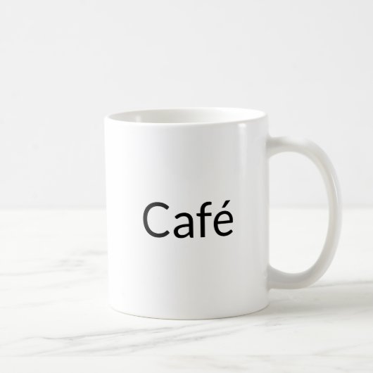 Mug Café, lettres noires blanc (Droite)
