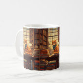mug café livres et chats (Devant gauche)