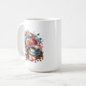 Mug Café, livres et fleurs (Devant gauche)