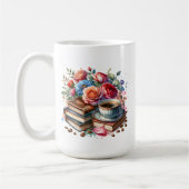 Mug Café, livres et fleurs (Gauche)
