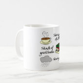 Mug Café, livres et pluie (Devant gauche)