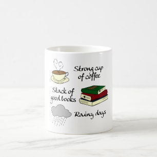 Mug Café, livres et pluie