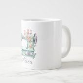 Mug Café Machine à Coudre Floral Bleu (Devant droit)