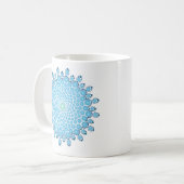 Mug café Mandala point bleu (Devant gauche)
