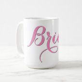 Mug Café Mariée Rose, Tasse de Mariage Cadeau pour (Devant gauche)
