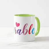 Mug Café mignon d'amusement de coeur d'impression (Devant droit)