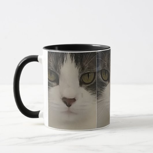 Mug Café mignon de motif de visage de chat (Gauche)