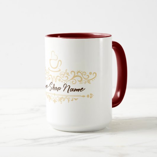 Mug Café moderne Boulangerie accueil personnalisé Nom (Devant droit)