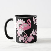 Mug Café moderne en Flamant rose rose noir (Gauche)