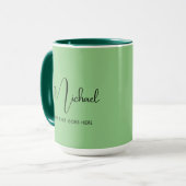 Mug café moderne manuscrit Nom élégant tendance (Devant gauche)