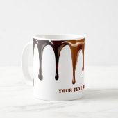 Mug Café moderne mignon, cool goutte à goutte texte pe (Devant gauche)