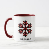 Mug Café Monogramme De Flamme De Neige Plaid De Red Bu (Gauche)