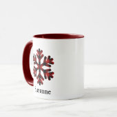 Mug Café Monogramme De Flamme De Neige Plaid De Red Bu (Devant gauche)