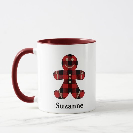 Mug Café Monogramme de l'homme de pain d'épice de Buff (Gauche)