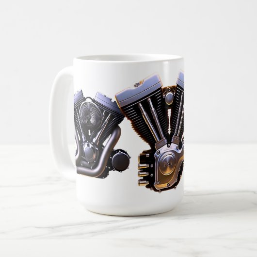 Mug Café Moteur de Moto (Devant gauche)