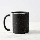 Mug Café Motif à feuilles noires et or (Gauche)