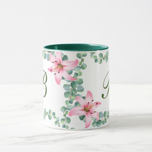 Mug Café Motif à fleurs Monogram Lily (Centre)