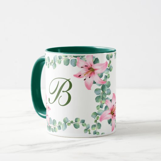 Mug Café Motif à fleurs Monogram Lily (Devant gauche)