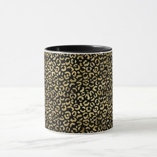 Mug Café Motif Empreinte de léopard noir et or (Centre)