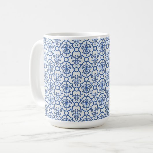 Mug Café Mug-Blue Damask (Devant gauche)